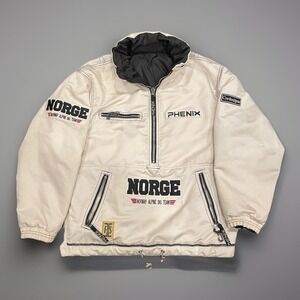 Vintage Phenix Norge Norway Alpine Ski Team REVERSIBLE Jacket Black White 90s